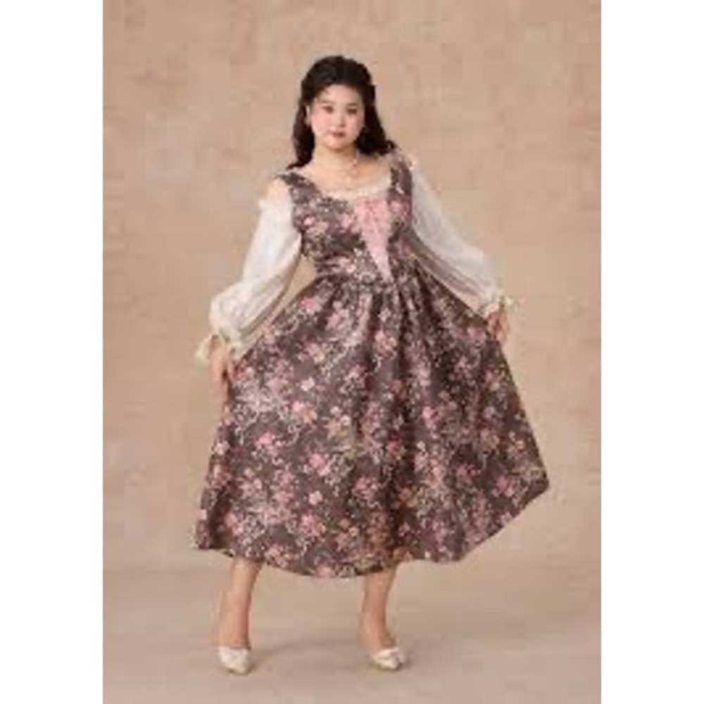 Lacemade Provence Diary Dress Brown Floral XS New With Tags - Picture 3 of 8